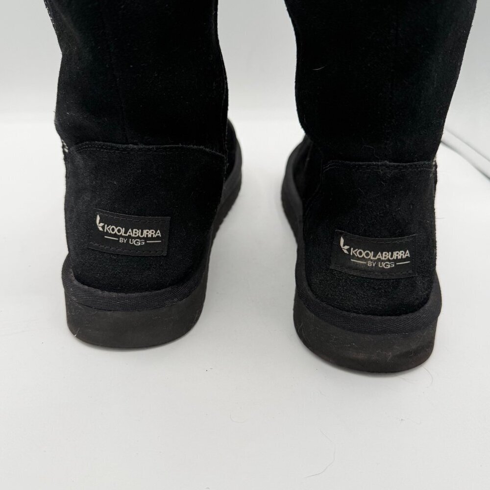 Koolaburra By UGG Aribel Tall Boots Womens Size 9 Black Suede Shearling - Picture 5 of 12